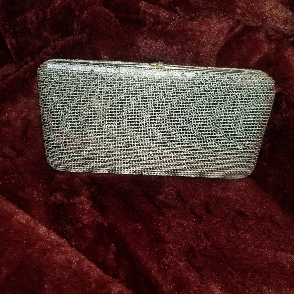 Silver sequin wallet